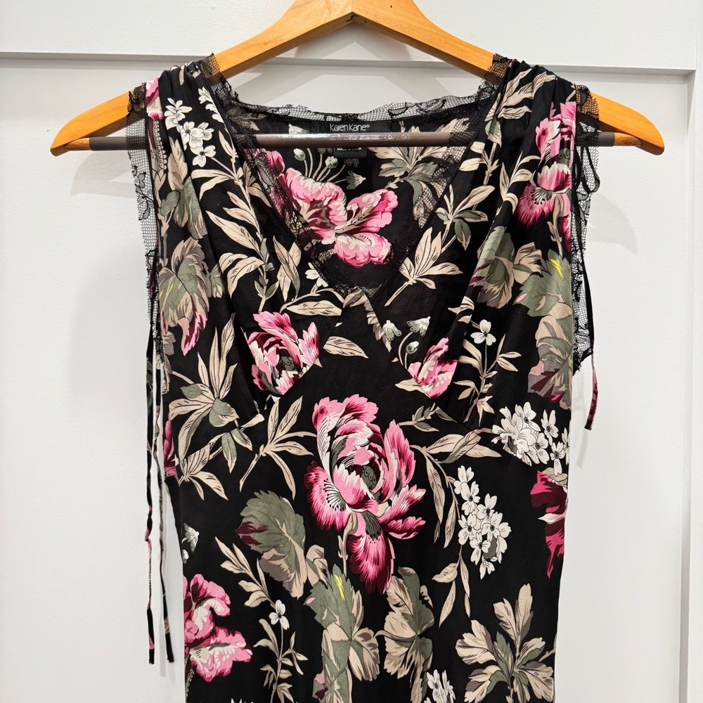 Karen Kane Floral Maxi Dress in Black and Pink